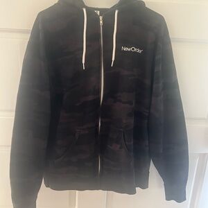 New Order concert hoodie Black Camo Zip-Up Hoodie XL